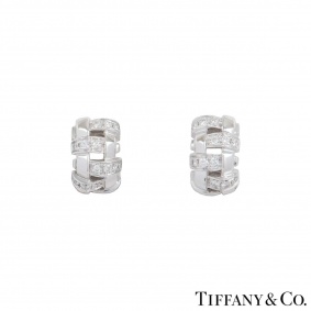 Tiffany & Co. White Gold Lattice Diamond Earrings